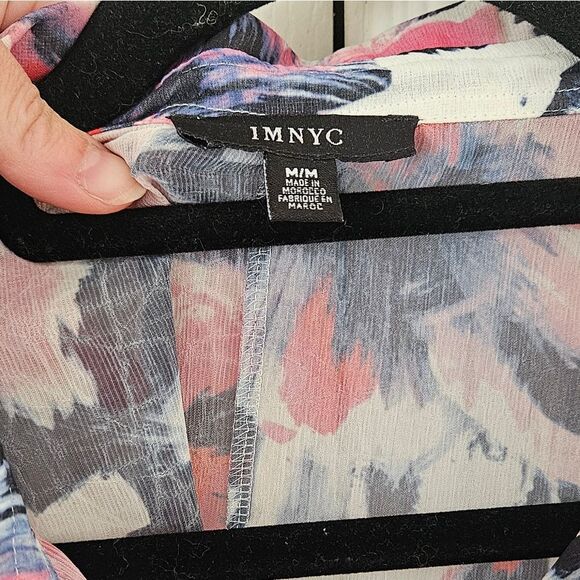 IMNYC Floral Button-Down Shirt - Pink, Black, White - Picture 4 of 4